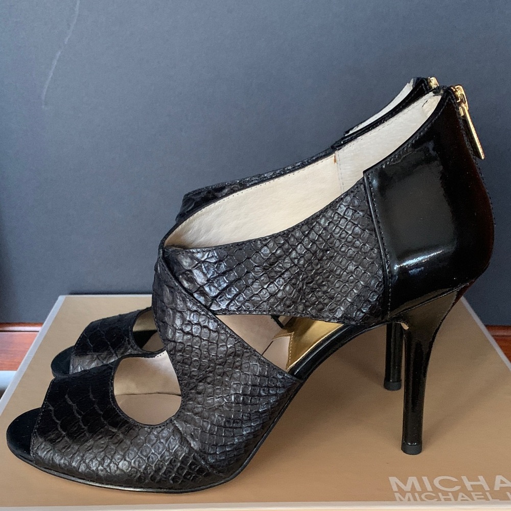 Michael Kors Black Peep-Toe Heels